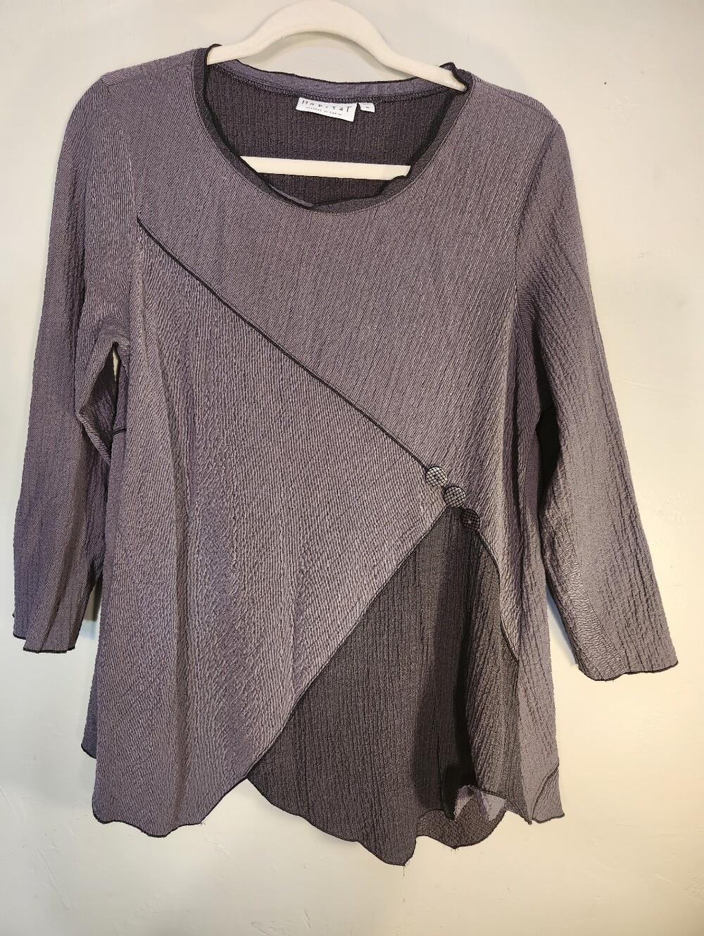 Habitat Layered Asymmetric Tunic Top Grey